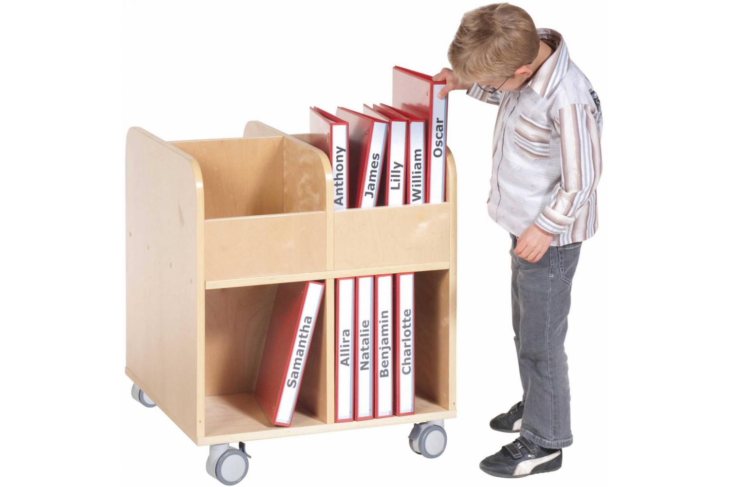 wooden book folder/shelving