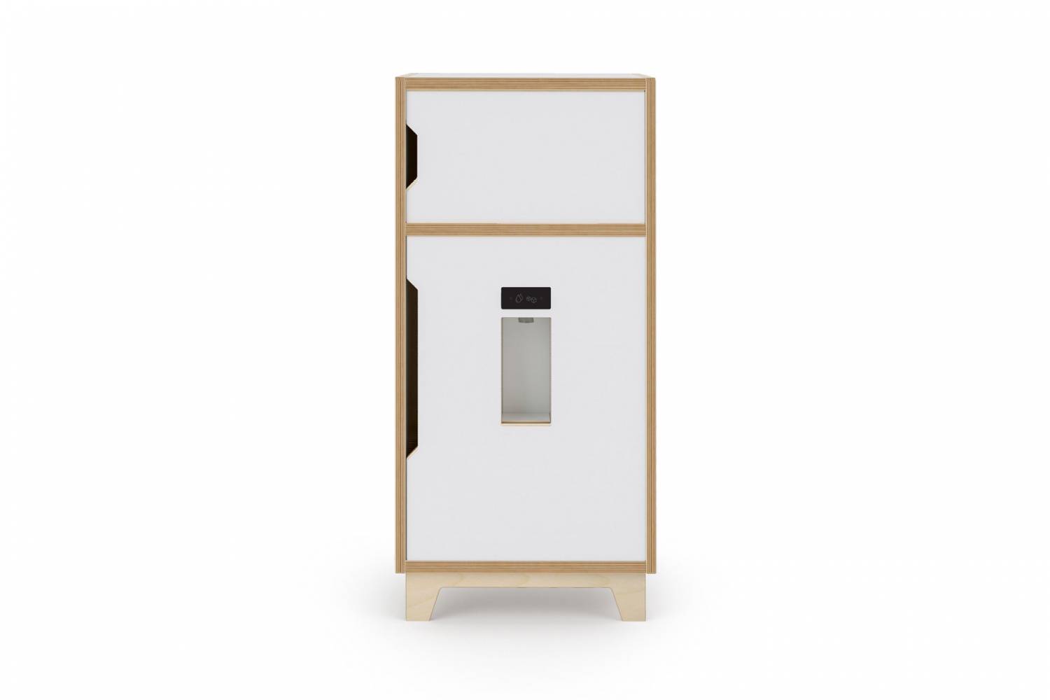 Natural wooden Fridge and Freezer unit WHITE