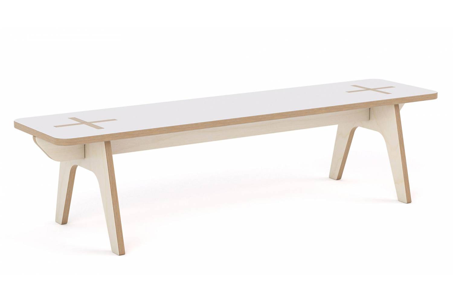 Wooden Bench Seat white