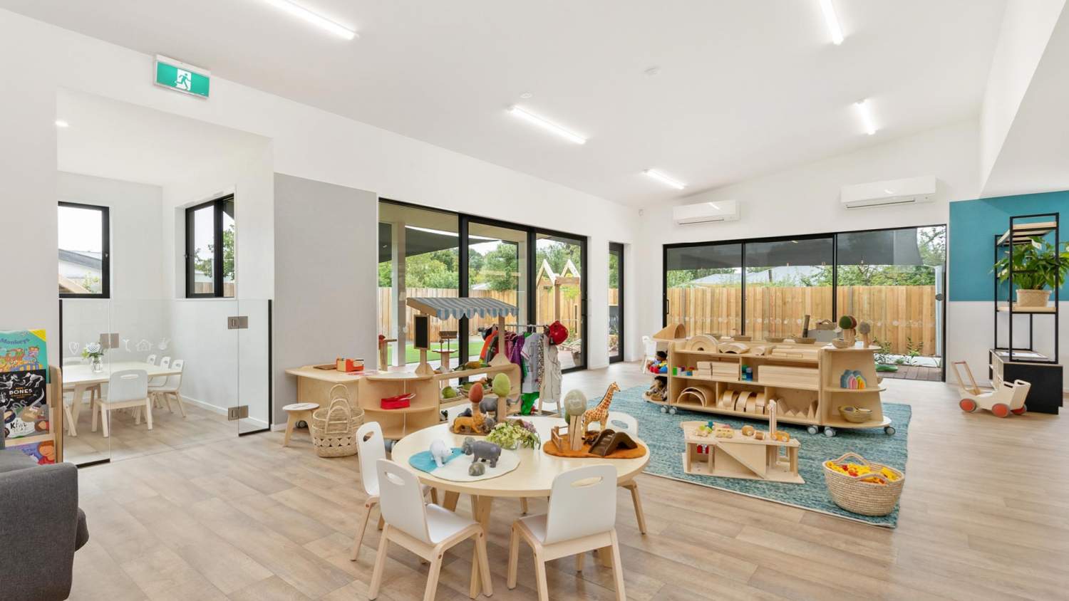 Wooden storage shelving for pre-schools