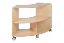 curved storage shelf